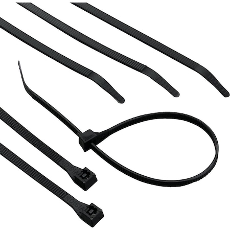 Gardner Bender Cable Tie, 14 in L, 4 in Max Bundle Dia., Black, Nylon 6/6, 75 lb Strength, 8 PK 45-315UVB